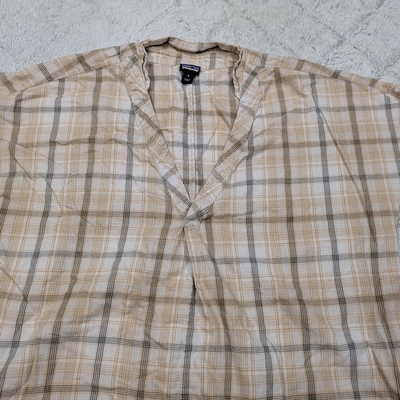 Patagonia Shirt Women's S Beige Black Plaid Lower Meadow Pullover Top Crop - Picture 2 of 8